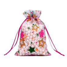 Organza Christmas Gift Candy Bag Drawstring Wedding Gift Bag Travel Jewelry Packaging Bag Organizer
